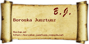 Boroska Jusztusz névjegykártya